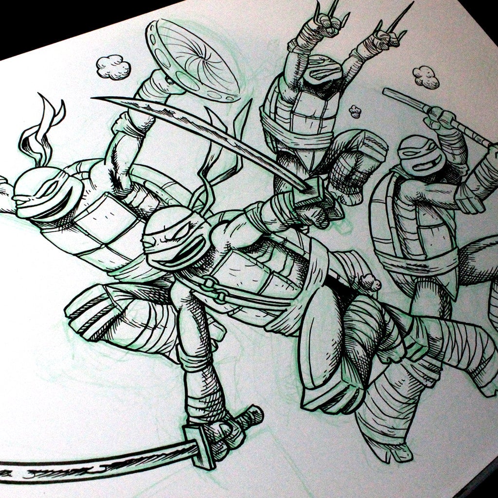 Ninja Turtle Pencil Drawing 4245